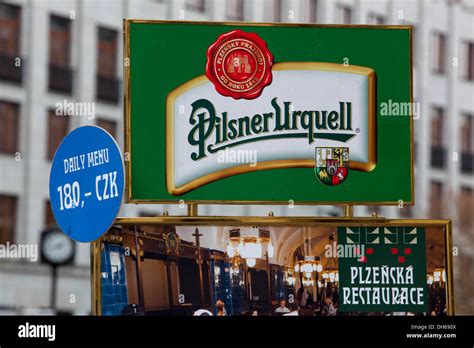 Pilsner Urquell Sign Czech Beer World Brand Restaurant Na Prikope