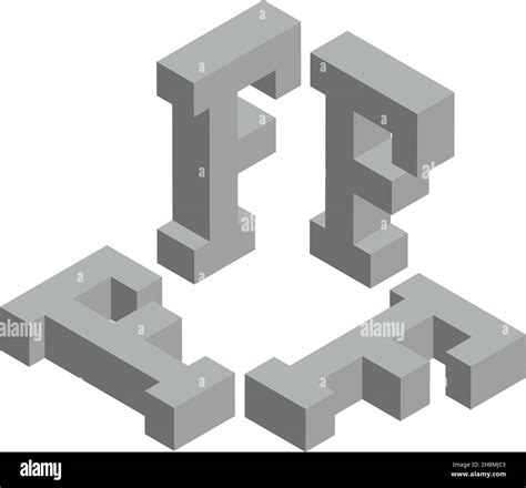 Isometric Letter F Template For Creating Logos Emblems Monograms