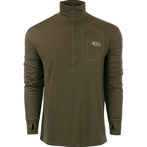 Final Flight Outfitters Inc Drake Waterfowl Drake Merino Wool Half Zip