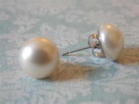 Hypoallergenic Pearl Post Earrings Surgical Steel Pearl Studs