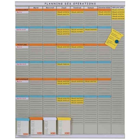 Stock Bureau NOBO Kit Planning Hebdomadaire 8 Colonnes 54 Fentes 6