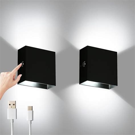 Lightess 2Pcs LED Wandleuchten Innen Batteriebetrieben Dimmbare