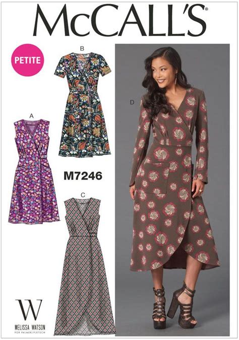 Misses And Miss Petite Dresses Mccalls Sewing Pattern Wrap Dress