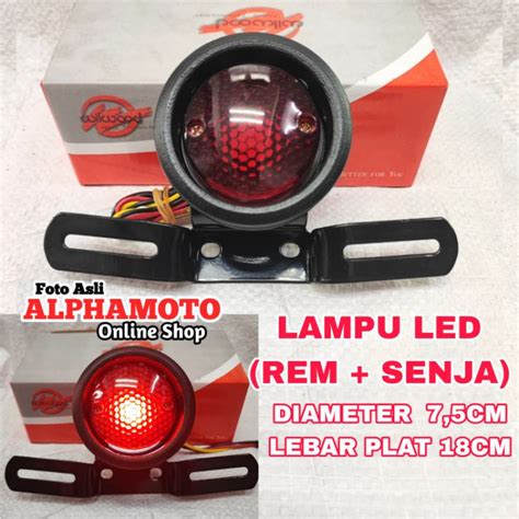 Jual Lampu Stop Rem Japstyle Bulat Custom Chopper Cafe Racer Klasik