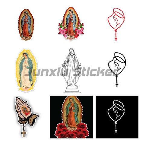 Virgen De Guadalupe Nagdasal Ng Kamay Catholic Decal Vinyl Car Window Virgin Mary Stickers