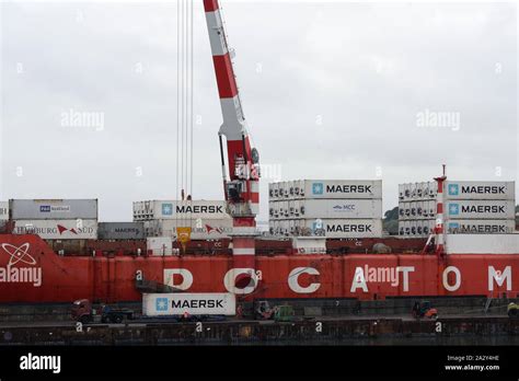 Crane Unloaded Russian Container Cargo Ship Sevmorput Nuclear Powered