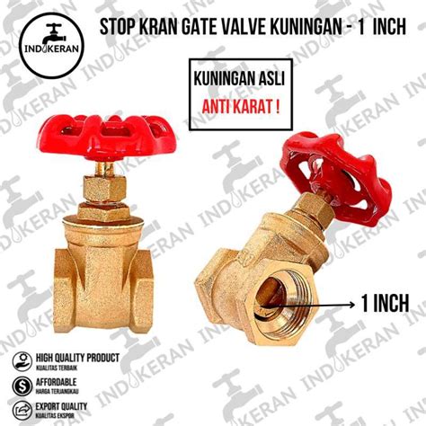 Jual Indokeran Stop Kran Gate Valve Kuningan Inch Di Seller