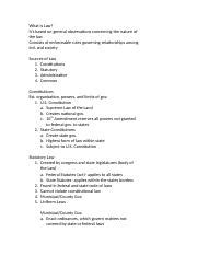 MGMT 211 Exam 1 Note Cards Docx What Is Law It S Based On General