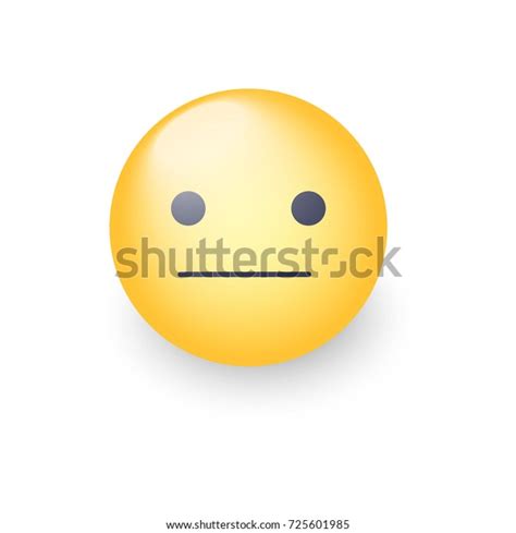 Indifferent Emoji Cartoon Icon Expressionless Emoticon Stock ...