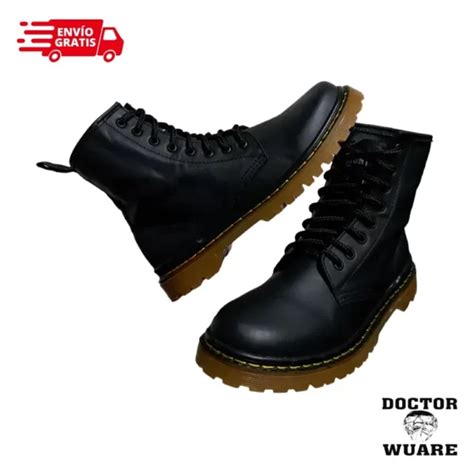 Bota De Piel Cl Sica Ojillos Negro Suela Mbar Doctor Wuare