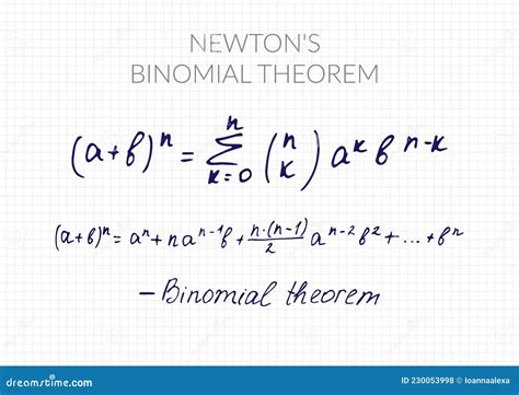 Newton`s Binomial Theorem Stock Vector Illustration Of Mathematics