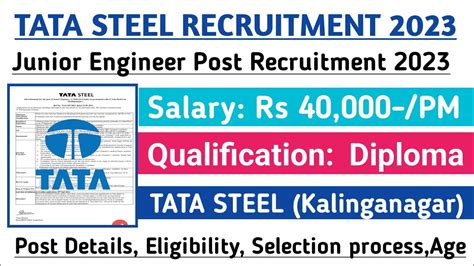 TATA STEEL Recruitment 2023 Apply Online TATA STEEL Recruitment 2023