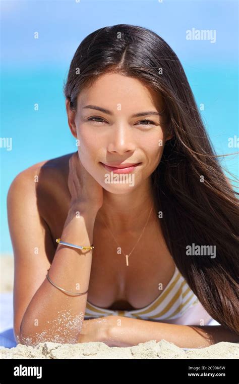 Asian Beauty Bikini Woman Beach Vacation Portrait Stock Photo Alamy