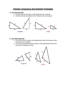 Triangle Congruence and Similarity Postulates by Erin Burns | TpT