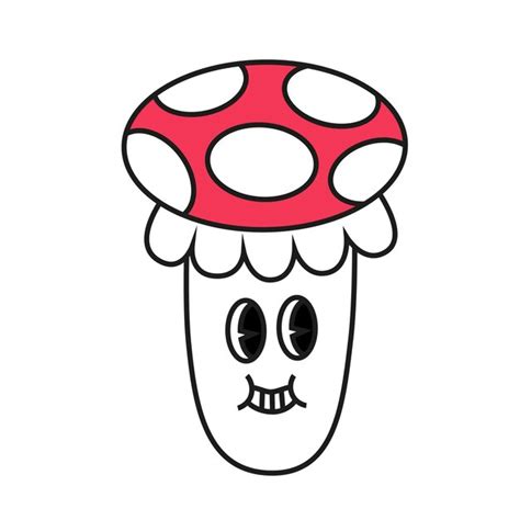 Icône De Concept De Logo Plat Champignon Champignon Drôle Pour La