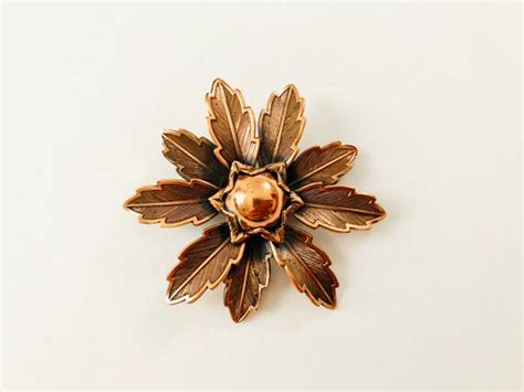 Mid Century Copper Flower Brooch Bell Trading Post So Gem