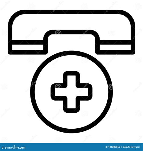 Linea Icona Di Chiamata D Emergenza Illustrazione Di Vettore Di Simbolo