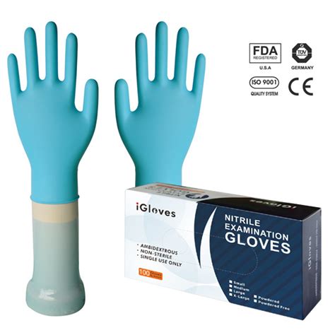 Cleanroom Workshop Powder Free Disposable Nitrile Examination Gloves