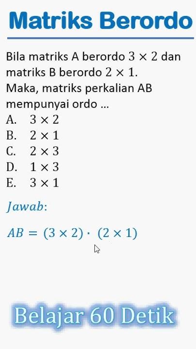 Matriks Perkalian Beda Ordo Shorts Matematika Youtube