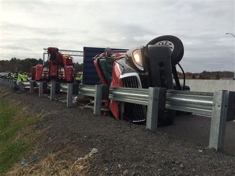 Mass Pike Lanes Open After Weston Tractor Trailer Rollover Weston