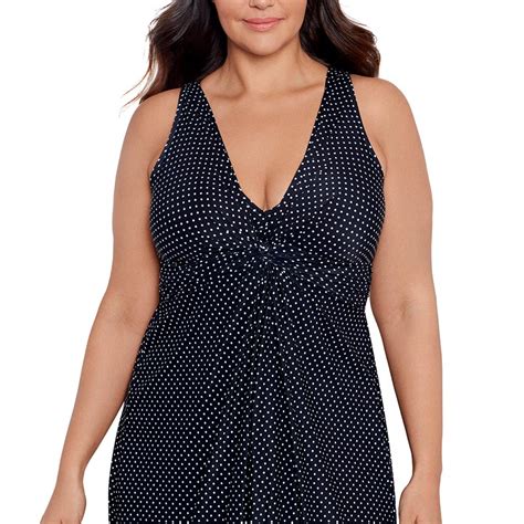 Miraclesuit Pin Point Marais Plus Size One Piece Swimdress Simply