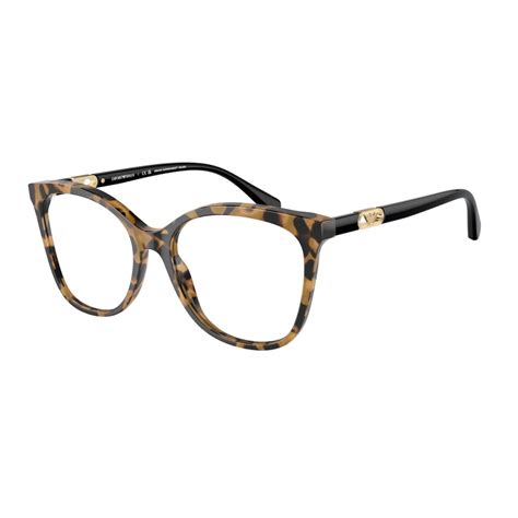 Emporio Armani Ea 3231 6059 Shiny Havana Yellow Eyeglasses Woman