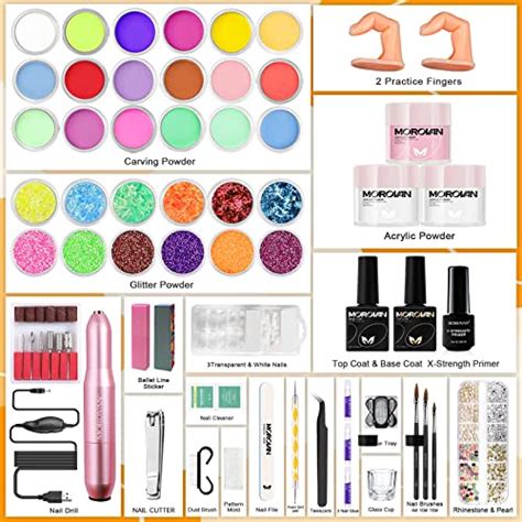 Morovan Acrylic Nail Kit With Drill Professional Nail Kit Acrylic Set