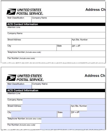 Usps Change Of Address Printable Form Files Bank