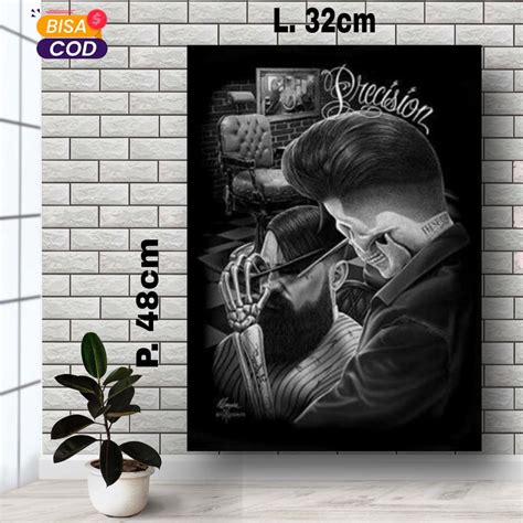 Jual POSTER BARBERSHOP UKURAN BESAR 48 X 32 CM POSTER DINDING HIASAN