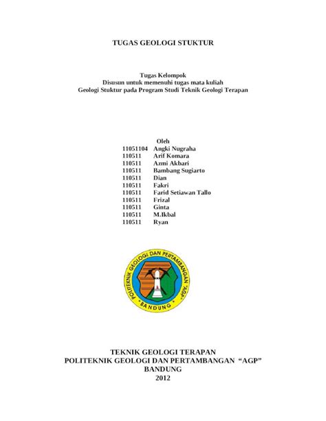 Docx Tugas Kelompok Geologi Stuktur Dokumen Tips