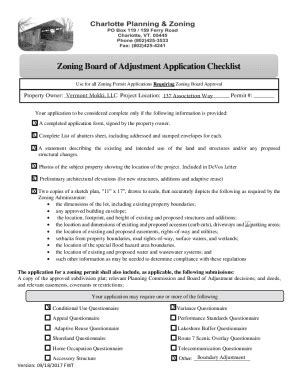 Fillable Online Zoning Board Of Adjustment Application For Development