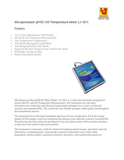 Lab Junction Ph Conductivity Tds Salinity Microprocessor Ph Ec Tds