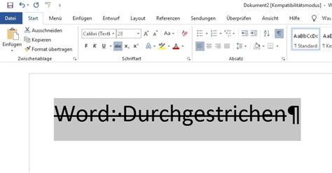 Word Text Durchstreichen Auch Mit Einer Tastenkombination