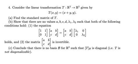 Solved 4 Consider The Linear Transformation T R2→r2 Given