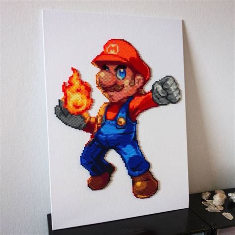 Mario pixel art on canvas. #Mario #supermario #supermariobros # ...