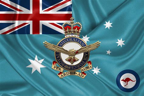 Royal Australian Air Force Badge Over R A A F Ensign Digital Art By