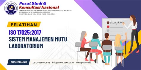 Pelatihan ISO 17025 2017 Sistem Manajemen Mutu Laboratorium Pusat