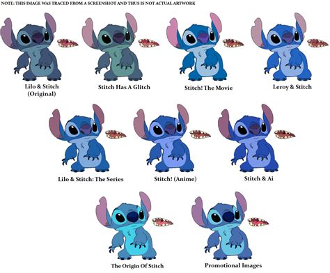 Stitch Franchise Colors (+Line Art In Description) by emiemi345 on DeviantArt