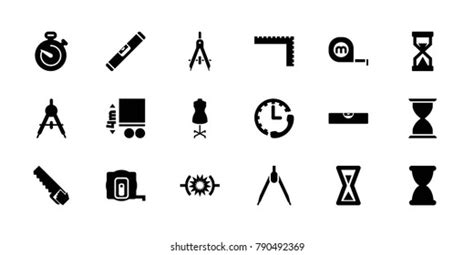 Measure Icons Set Editable Filled Stock Vector Royalty Free