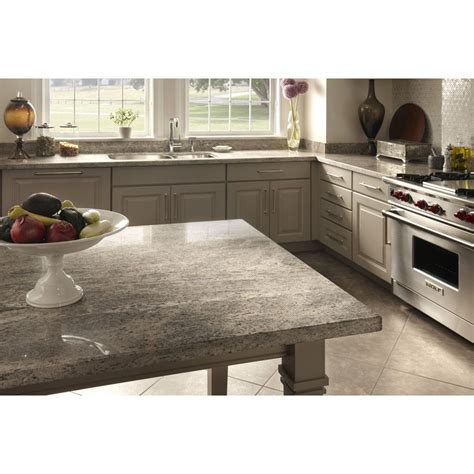 Shop Sensa Silver Silk Granite Kitchen Countertop Sample At