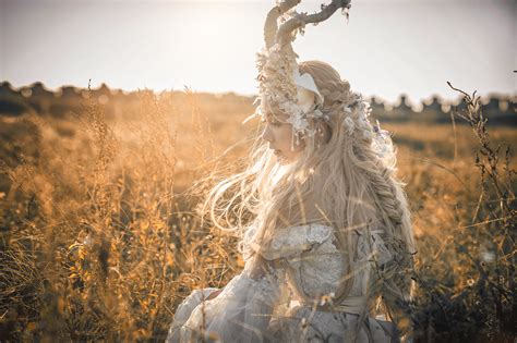 Wallpaper Field Women Outdoors Model Asian Nature Profile