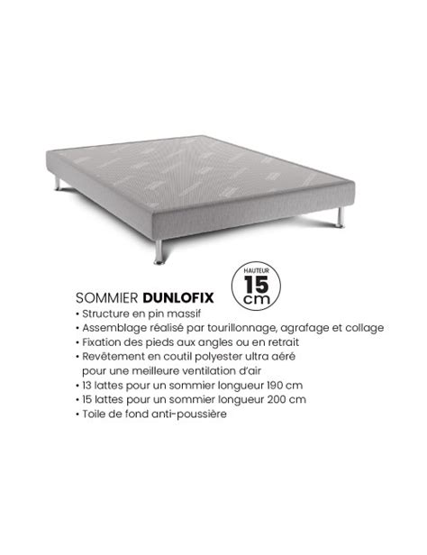 Ensemble Matelas Mousse Aerial Sommier Lattes Dunlopillo 3 Tailles