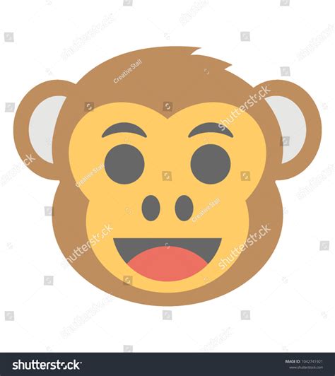 Funny Monkey Face Emoji Smiling Expressions Stock Vector (Royalty Free ...