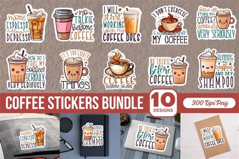 Coffee Sticker Bundle | Funny coffee printable stickers