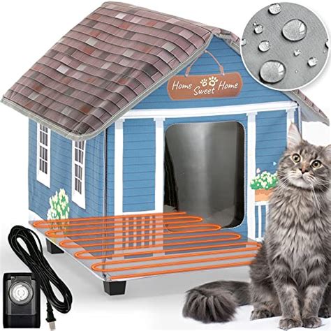 Petyella Heated Cat Houses For Outdoor Cats In Winter Heated Outdoor