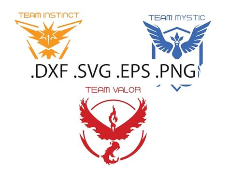 Pokemon Go Team Logo Bundle Team Mystic Valor And Instinct Etsy