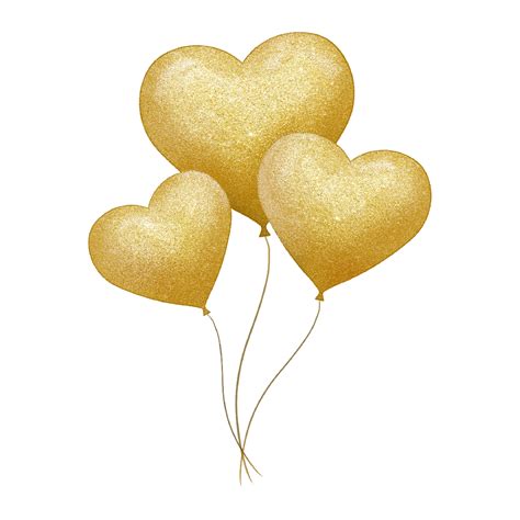 D A De San Valent N Globos Corazones Dorados Decoraci N Png Dibujos