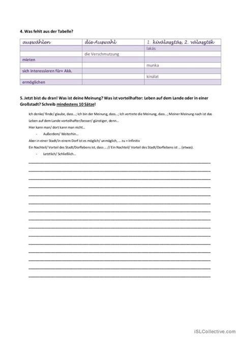 Leben Auf Dem Lande In Der Stadt Al Deutsch Daf Arbeitsbl Tter Pdf Doc