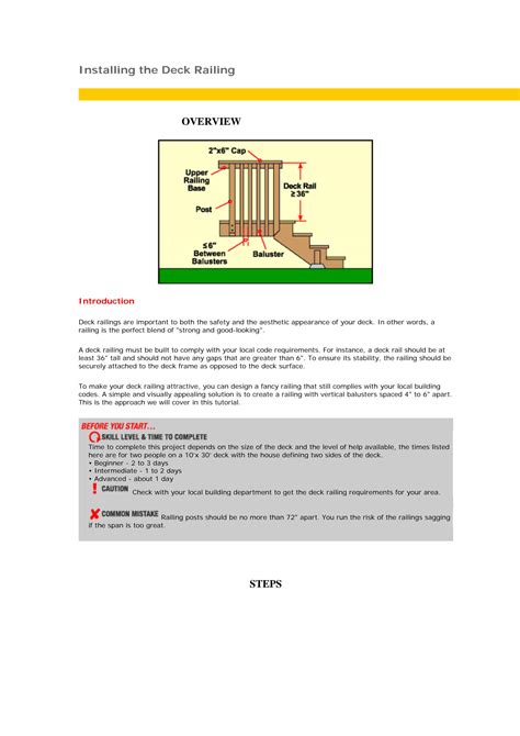 SOLUTION: Installing the deck railing - Studypool