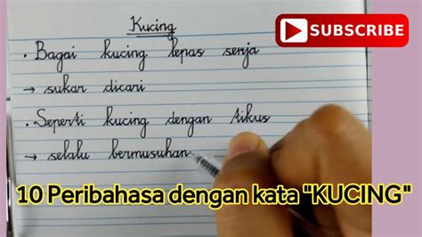 Menulis Di Buku Halus Kasar 10 Peribahasa Dengan Kata Kucing Youtube